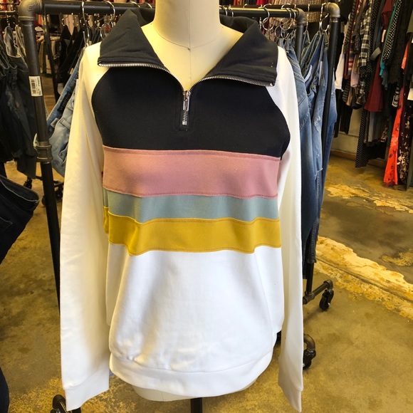 WannaB Colorblock Zip Top Stretchy S M L XL - Picture 3 of 6
